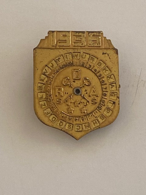 1936 Radio Orphan Annie Secret Society Decoder Badge with Secret Compartment