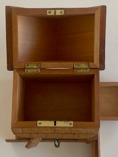 ハンドメイド　ビンテージパレットBOX Vintage Japanese House Puzzle Box Bank (Secret Drawer Pings when