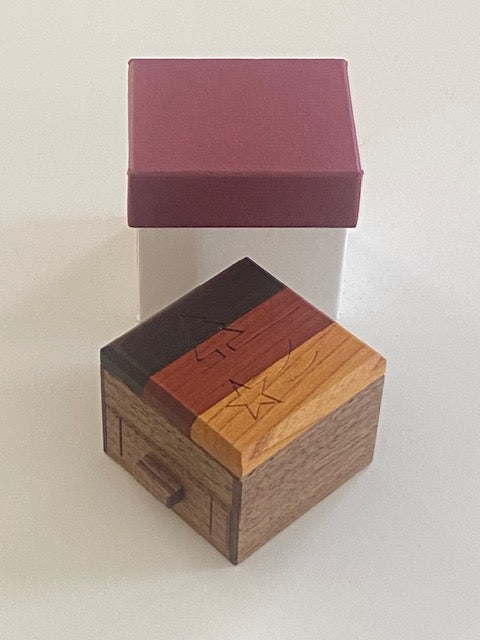 Secret Box with a Tree and a Star Japanese Puzzle Box by Hiroshi Iwahara (PRE-OWNED)