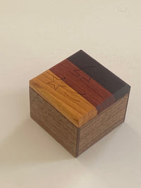 Secret Box with a Tree and a Star Japanese Puzzle Box by Hiroshi Iwahara (PRE-OWNED)