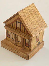 BEAUTIFUL Vintage Japanese House Secret Puzzle Box Bank- NO KEY!