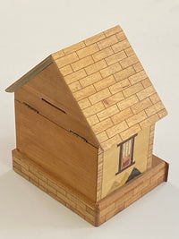 BEAUTIFUL Vintage Japanese House Secret Puzzle Box Bank- NO KEY!