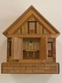 BEAUTIFUL Vintage Japanese House Secret Puzzle Box Bank- NO KEY!