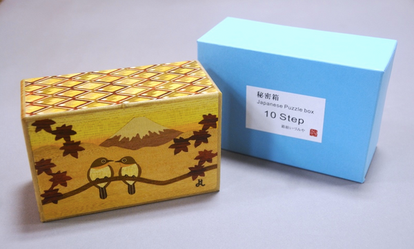 5 Sun 10 Step MKS Fuji & Birds Japanese Puzzle Box