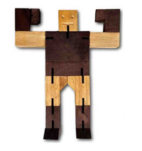 Robot Wooden Man - Fun Wood Puzzle and Dexterity Toy