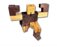 Robot Wooden Man - Fun Wood Puzzle and Dexterity Toy