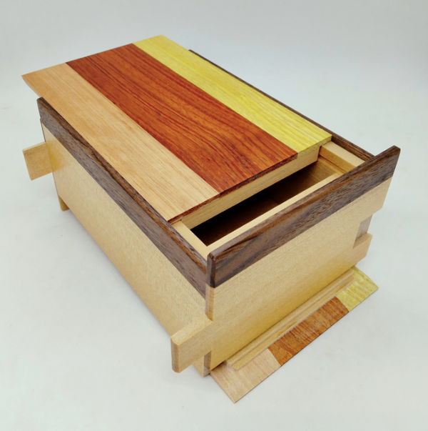 5 Sun 27 Step Natural Wood Japanese Puzzle Box