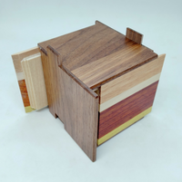 3 Sun 18 Step Natural Wood Cubic Japanese Puzzle Box