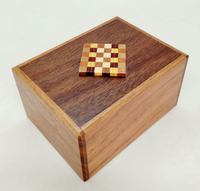 3 Sun 12 Step ONE POINT Walnut Ichimatsu Japanese Puzzle Box