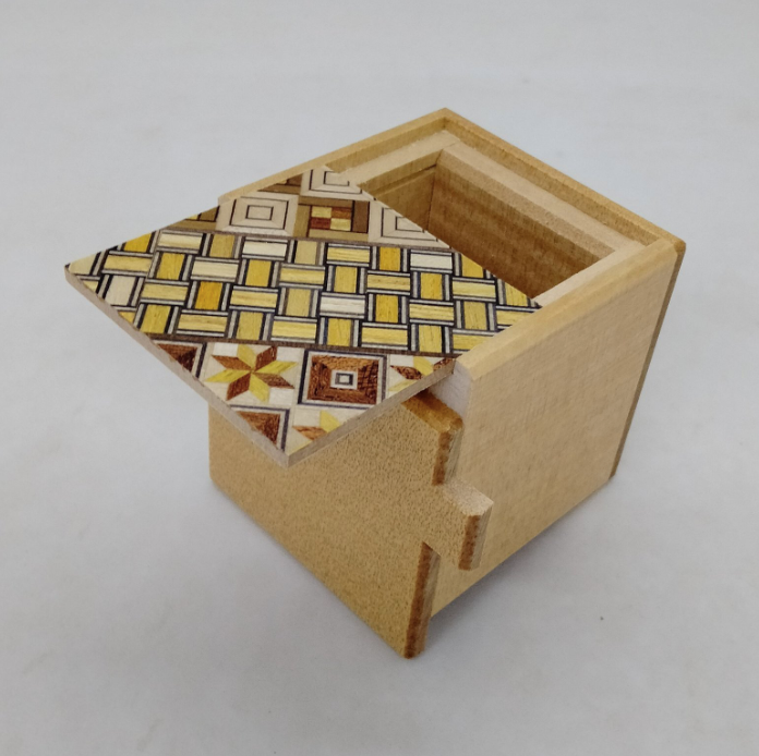 2 Sun 7 Step Cube Natural Wood / Yosegi Japanese Puzzle Box