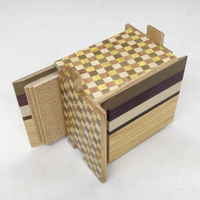 Square 18 Step Ichimatsu/Natural Wood Japanese Puzzle Box