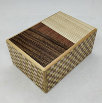 4 Sun 10 Step Random Grain Ichimatsu Japanese Puzzle Box with Hidden Drawer!