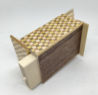 4 Sun 10 Step Random Grain Ichimatsu Japanese Puzzle Box with Hidden Drawer!