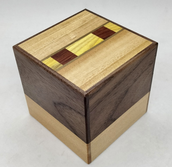 3 Sun 18 Step Natural Wood Cubic Japanese Puzzle Box