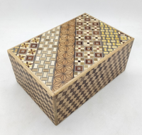 4 Sun 4 HIDDEN COMPARTMENT Yosegi Ichimatsu Japanese Puzzle Box