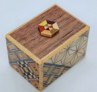Mame 18 Step Solid Hexagon Yosegi Japanese Puzzle Box