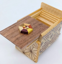 Mame 18 Step Solid Hexagon Yosegi Japanese Puzzle Box