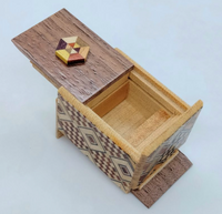 Mame 18 Step Solid Hexagon Yosegi Japanese Puzzle Box