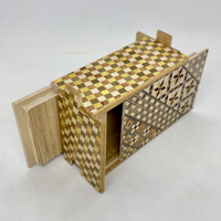 4 Sun 7 + 7 Step DOUBLE COMPARTMENT Yosegi / Ichimatsu Japanese Puzzle Box