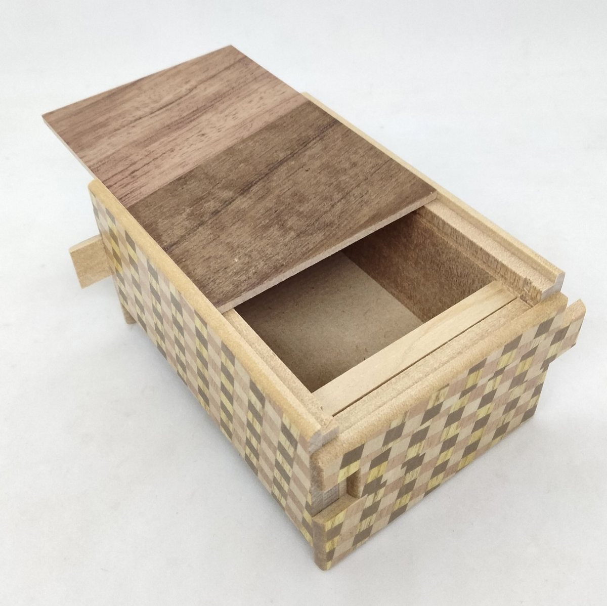 4 Sun 14 Step Random Grain (Bubinga) / Ichimatsu Japanese Puzzle Box