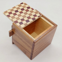 2 Sun 7 Step Cube Walnut / Ichimatsu  Japanese Puzzle Box