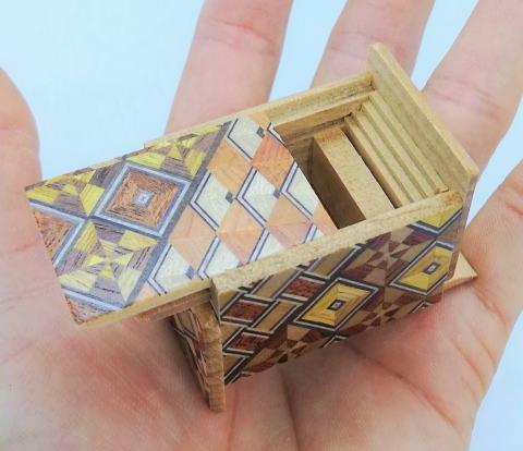18 Step Mame Yosegi Traditional Japanese Puzzle Box