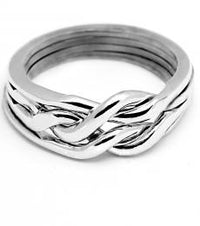 4 Band Heavy Chain Sterling Silver Puzzle Ring