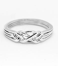 4 Band Light Sterling Silver Puzzle Ring