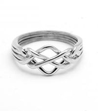 4 Band Open Sterling Silver Puzzle Ring