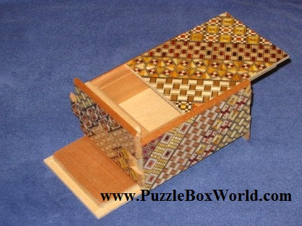 4 Sun 7 + 5 Step DOUBLE COMPARTMENT Yosegi  Japanese Puzzle Box