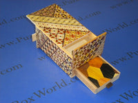 5 Sun 7 + 3 Step Yosegi Japanese Puzzle Box with SECRET DRAWER AND HIDDEN COIN !!!