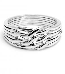 6 Band Light Chain Sterling Silver Puzzle Ring
