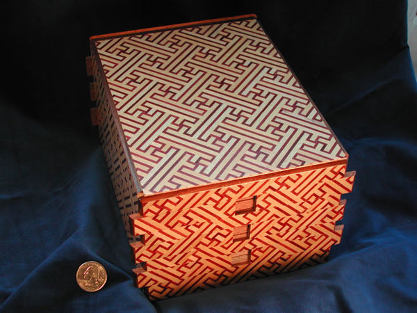 7 Sun 72 Step Kizaya Japanese Puzzle Box By Mr. Yamanaka