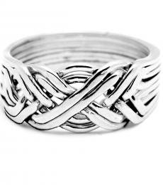 8 Band Heavy Sterling Silver Puzzle Ring