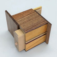 2 Sun 4 Step Natural Wood Cubic WITH HIDDEN DRAWER Japanese Puzzle Box