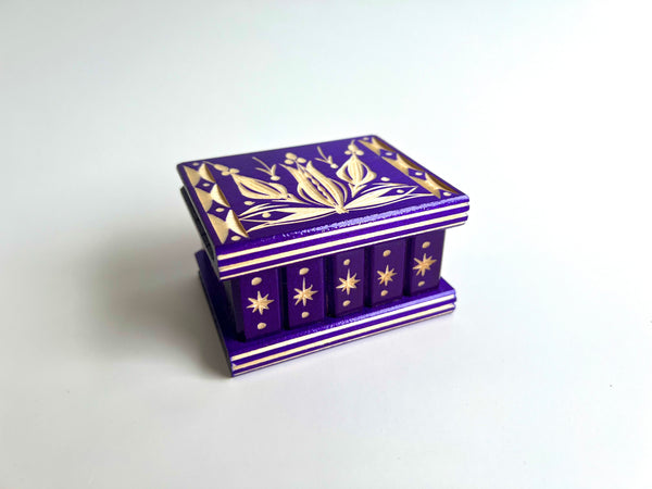 SMALL Romanian Secret Puzzle Box (Purple)