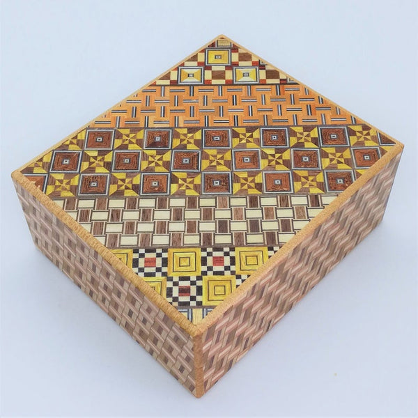 Wide 14 Step Yosegi Kuzushi Japanese Puzzle Box