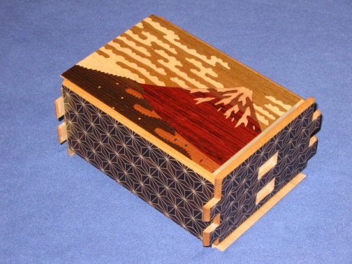 5 Sun 42 Step Aka Fuji  Kuroasa Japanese Puzzle Box