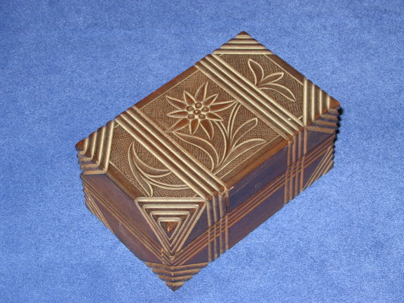Vintage GERMAN 2 Step Unique Secret Puzzle Box