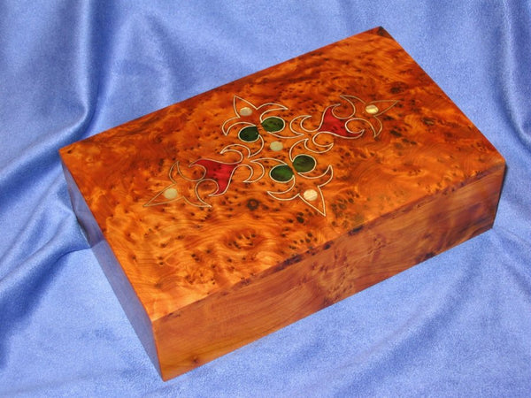 Moroccan Thuya Burl Wood Patterned Decorative Box