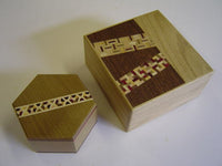 5 Sun 10 Steps Natural Wood & 4 Sun 6 Steps Hexagon Natural Wood Nested  Japanese Puzzle Box 3