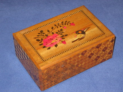 Vintage 6 Sun Sansui Zougan Musical Hidden Drawer Japanese Puzzle Box