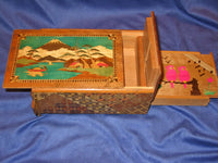Vintage 6 Sun 9 Step Mt. Fuji Zougan Musical Hidden Drawer Japanese Puzzle Box