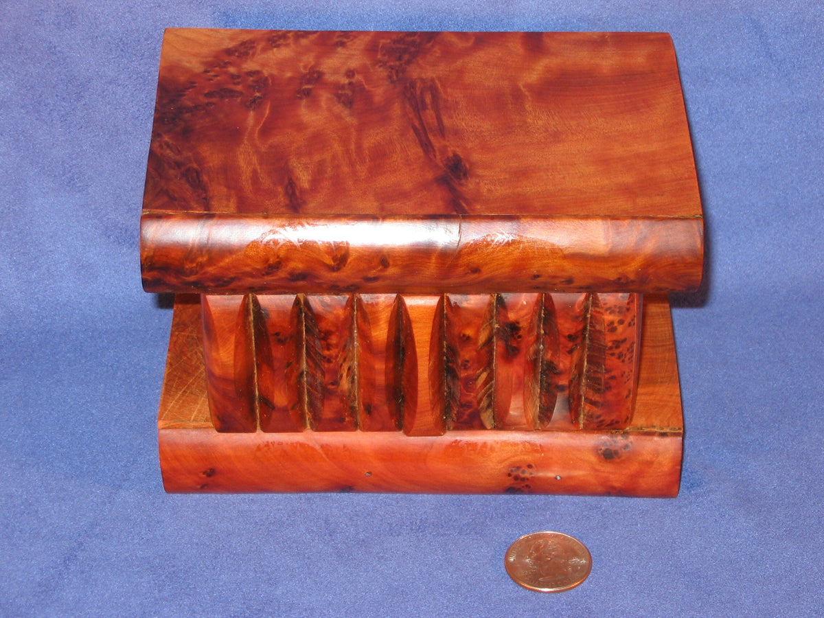 Large Moroccan Thuya Burl Wood Magic Trick Puzzle Box