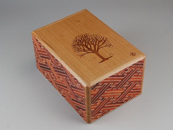 Box with a Tree (Red Saya Special Edition) Japanese Puzzle Box 