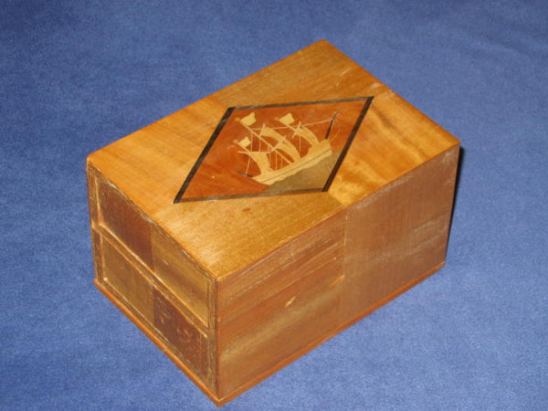 Vintage DOUBLE DRAWER Spring Box Japanese Puzzle Box 