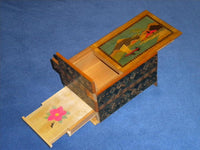 Vintage 5 Sun 27 Step Sansui Zougan Japanese Puzzle Box with Secret Drawer