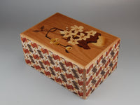 5 Sun 10 Step Azalea Japanese Puzzle Box with Secret Drawer