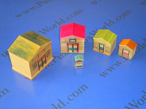 Vintage Japanese Nesting Houses (Set of Five Houses)