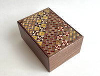 4 Sun 10 Step Yosegi/Walnut Japanese Puzzle Box